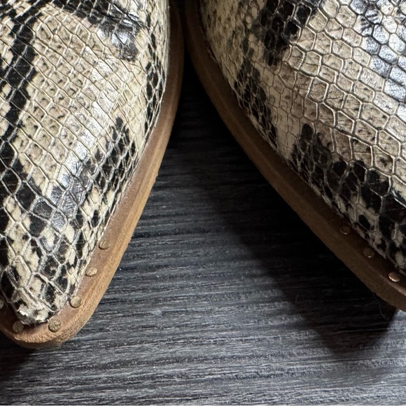 SAM EDELMAN Women's Leather Boots SNAKESKIN PRINT Leonia Booties - Picture 5 of 9